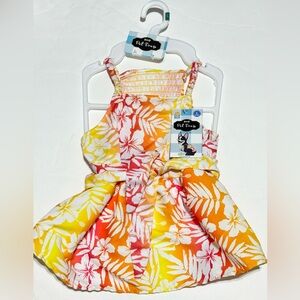Woof Yellow Dog floral tropical Dress Size large(19-22”)